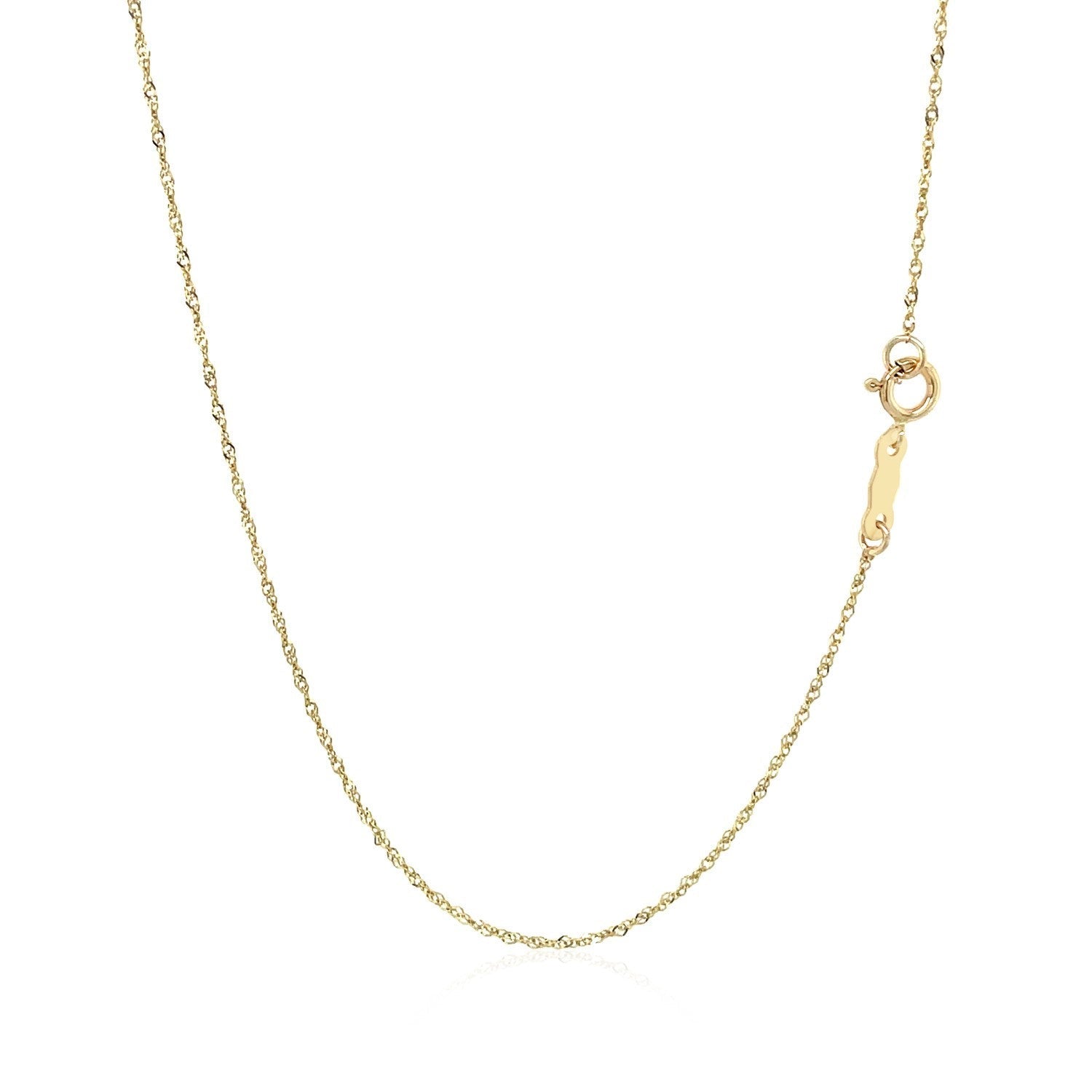 14k Yellow Gold Singapore Chain 0.8mm (0.81 mm) - DestGlow