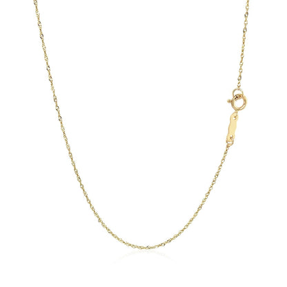 14k Yellow Gold Singapore Chain 0.8mm (0.81 mm) - DestGlow