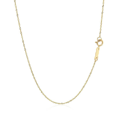 14k Yellow Gold Singapore Chain 0.8mm (0.81 mm) 