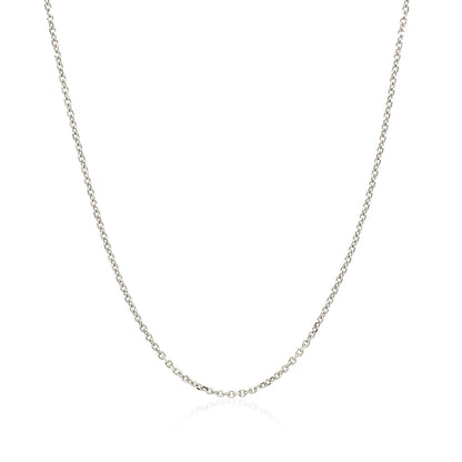 10k White Gold Cable Chain (1.10 mm) - DestGlow