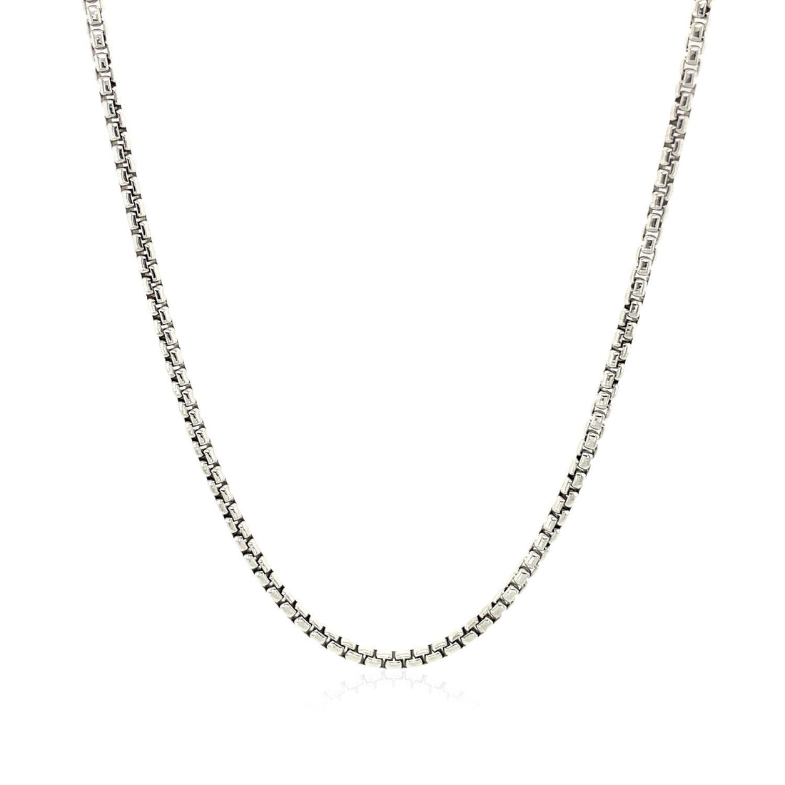 14k White Gold Round Box Chain (1.80 mm) 
