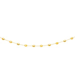 14k Yellow Gold Necklace with Polished and Textured Pebble Stations