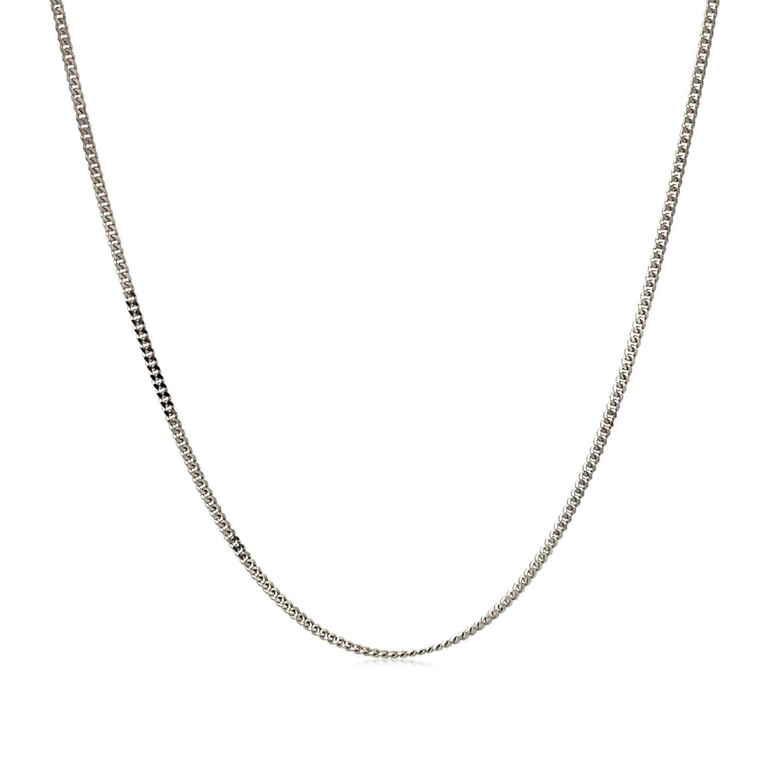 10k White Gold Gourmette Chain 1.0mm (1.00 mm) - DestGlow