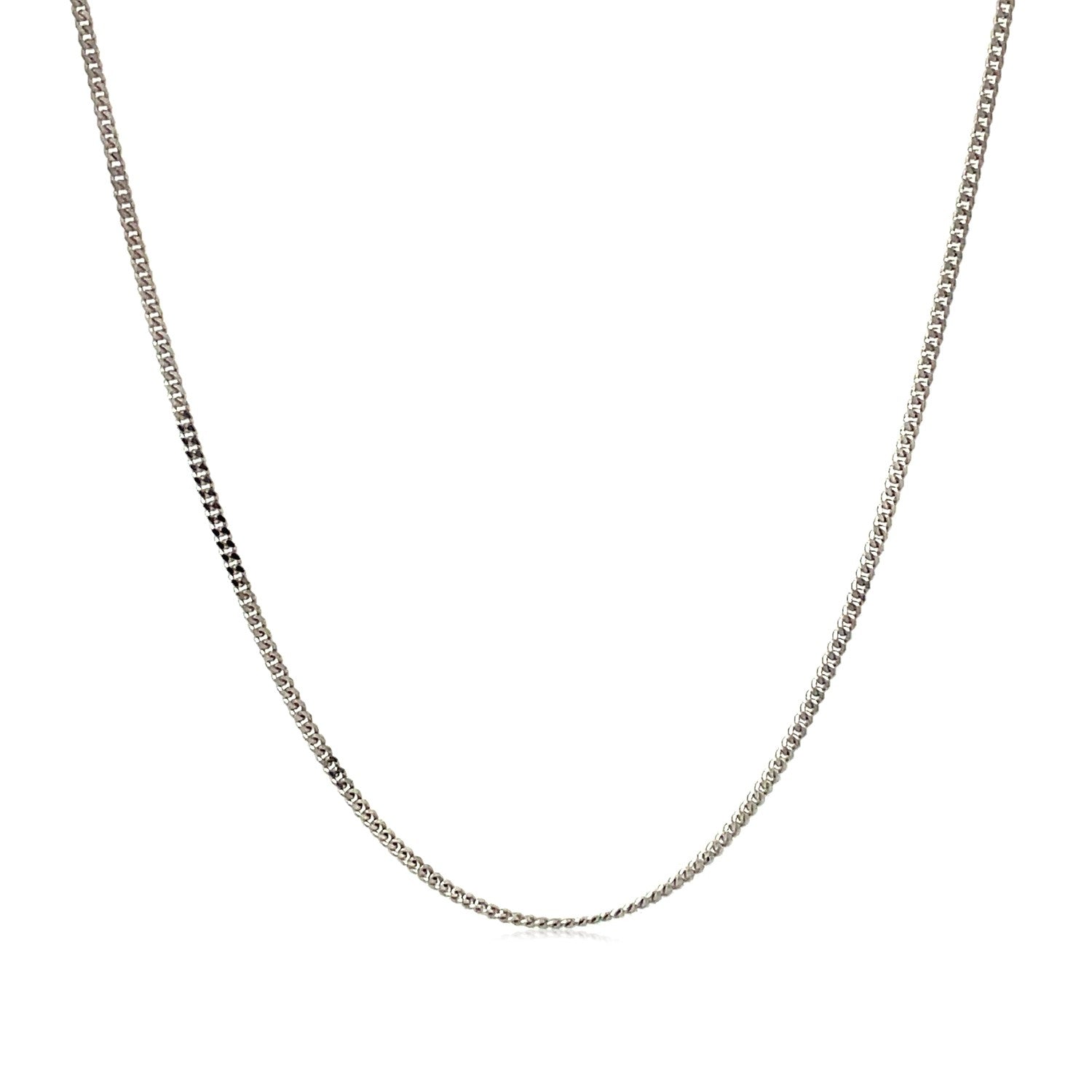 10k White Gold Gourmette Chain 1.0mm (1.00 mm) - DestGlow