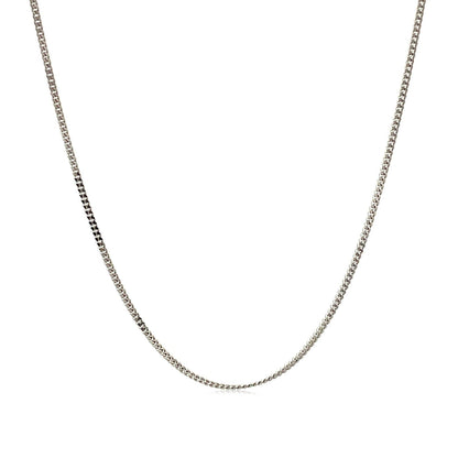 10k White Gold Gourmette Chain 1.0mm (1.00 mm) - DestGlow