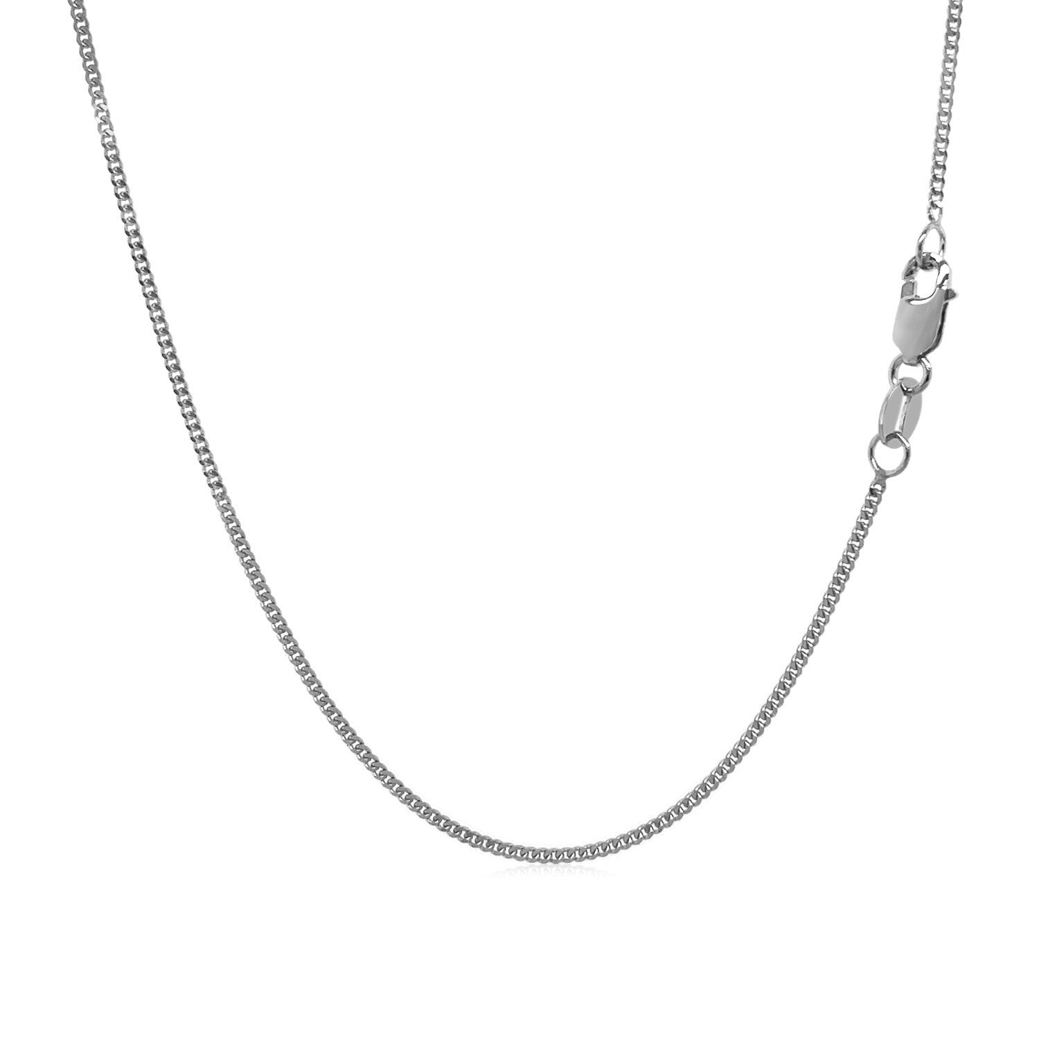 10k White Gold Gourmette Chain 1.0mm (1.00 mm) - DestGlow