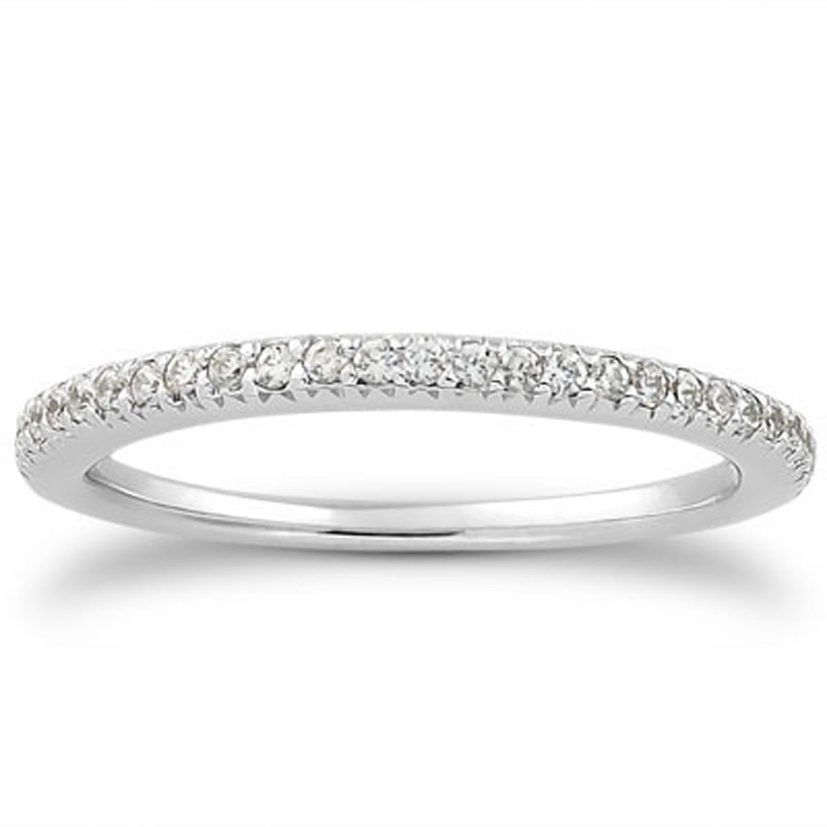 14k White Gold Fancy Engraved Pave Diamond Wedding Ring Band by Bids.com