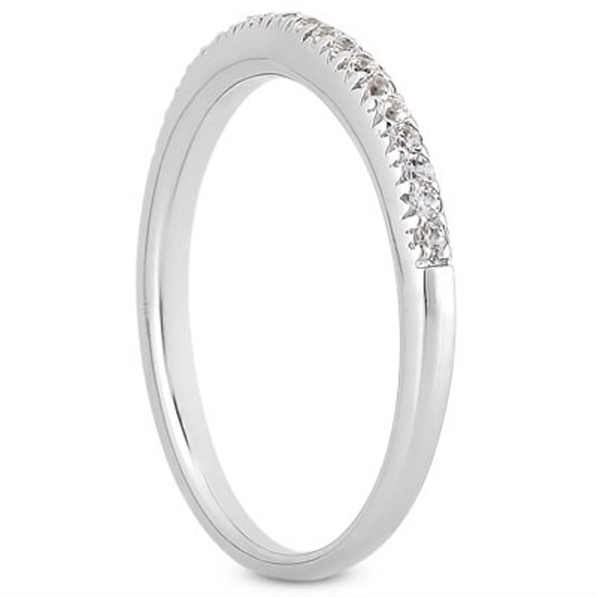 14k White Gold Fancy Engraved Pave Diamond Wedding Ring Band by Bids.com