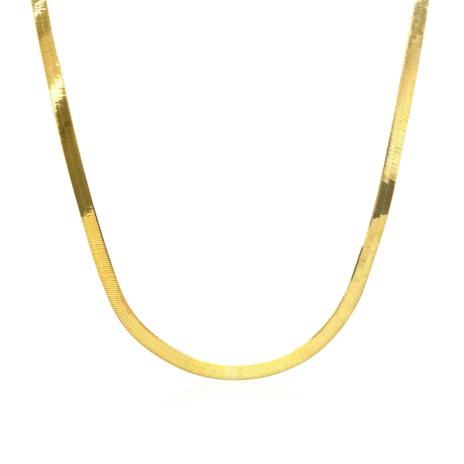 3.0mm 14k Yellow Gold Super Flex Herringbone Chain by Bids.com