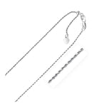 10k White Gold Adjustable Rope Chain 1.0mm - necklaces
