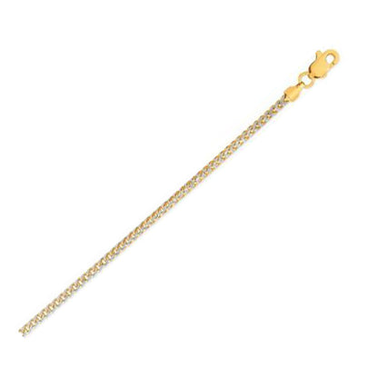 14k Yellow Gold Round Pave Franco Chain (2.30 mm) by Bids.com