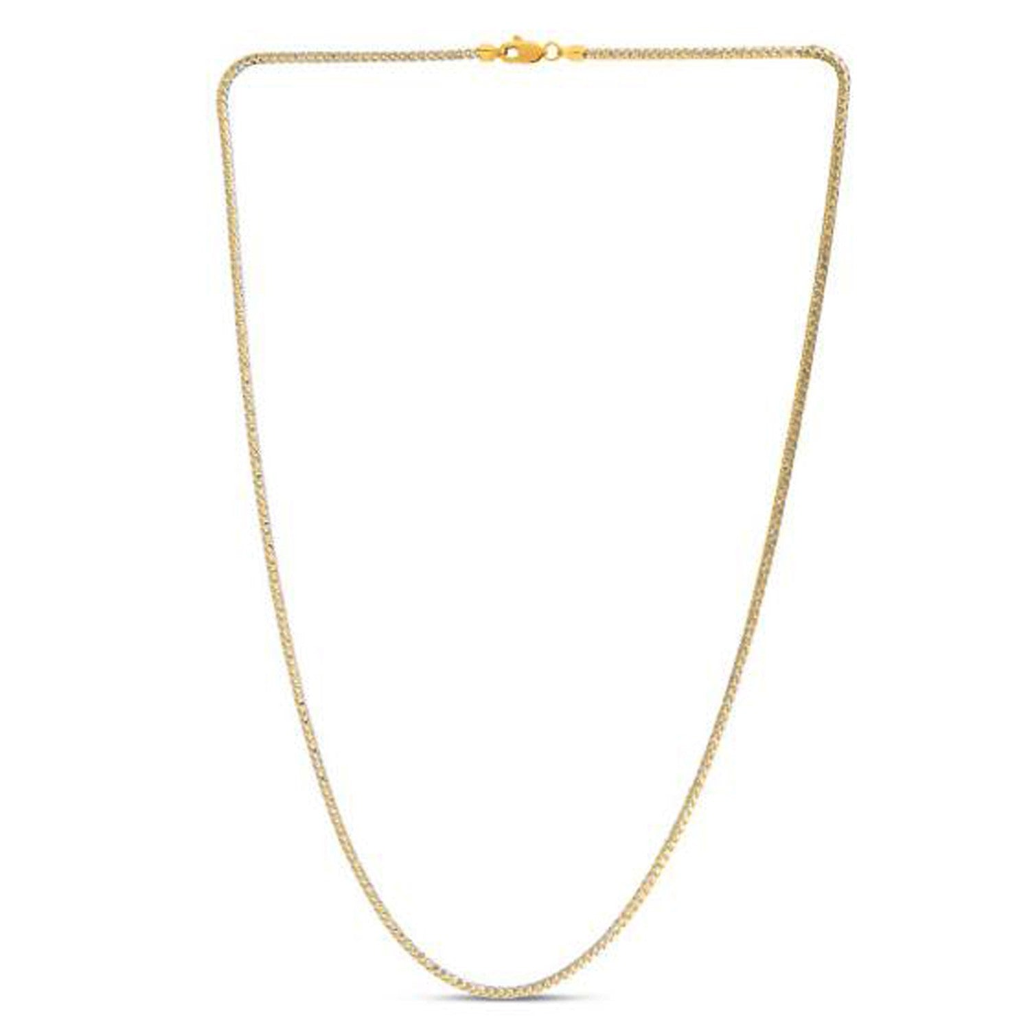 14k Yellow Gold Round Pave Franco Chain (2.30 mm) by Bids.com