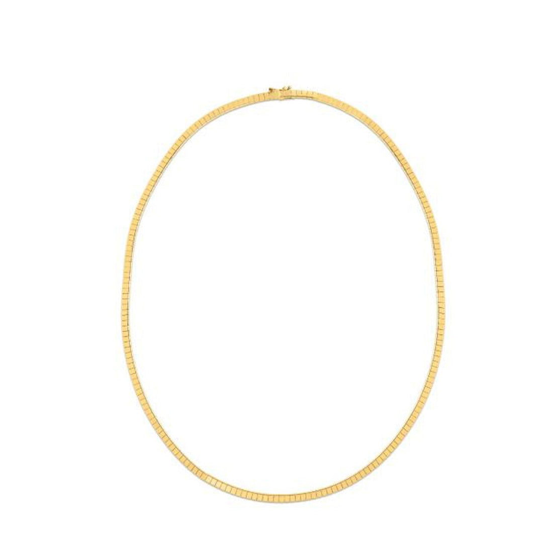 14k Yellow Gold Brick Omega Necklace  DestGlow