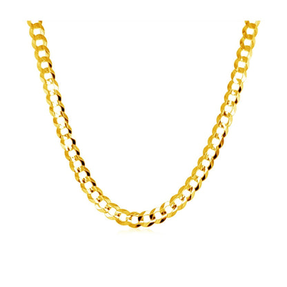 3.6mm 14k Yellow Gold Solid Curb Chain 