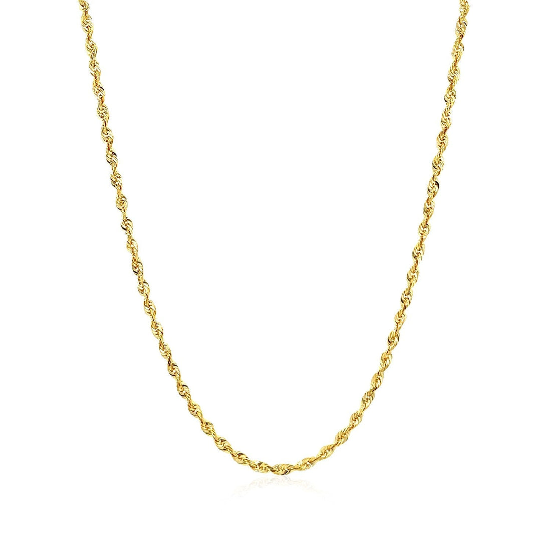 14k Yellow Gold Solid Diamond Cut Rope Chain (1.80 mm) 