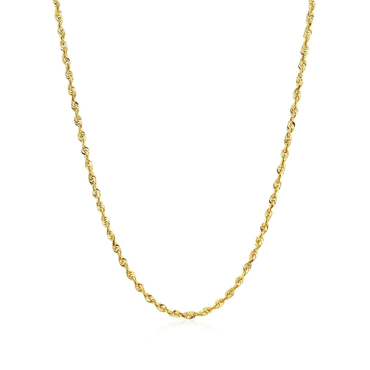 14k Yellow Gold Solid Diamond Cut Rope Chain (1.80 mm) 