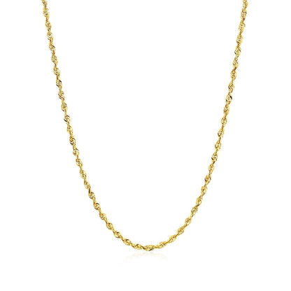 14k Yellow Gold Solid Diamond Cut Rope Chain (1.80 mm) 