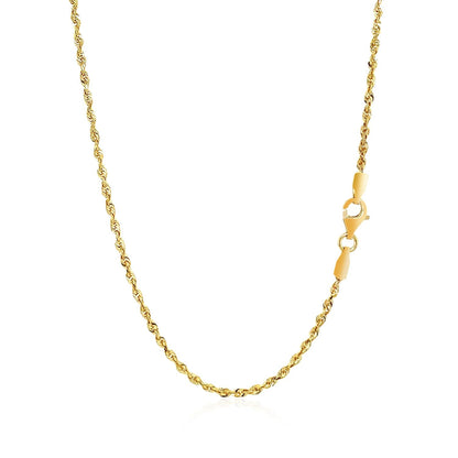 2.0mm 14k Yellow Gold Solid Diamond Cut Rope Chain by Bids.com