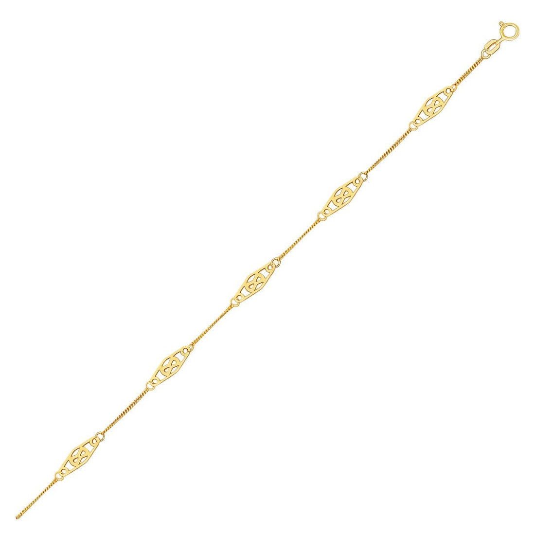 14k Yellow Gold Infinity Ankle Bracelet by Bids.com