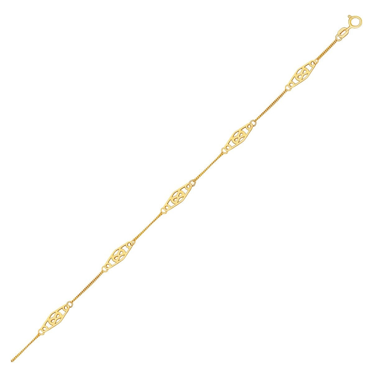 14k Yellow Gold Infinity Ankle Bracelet by Bids.com