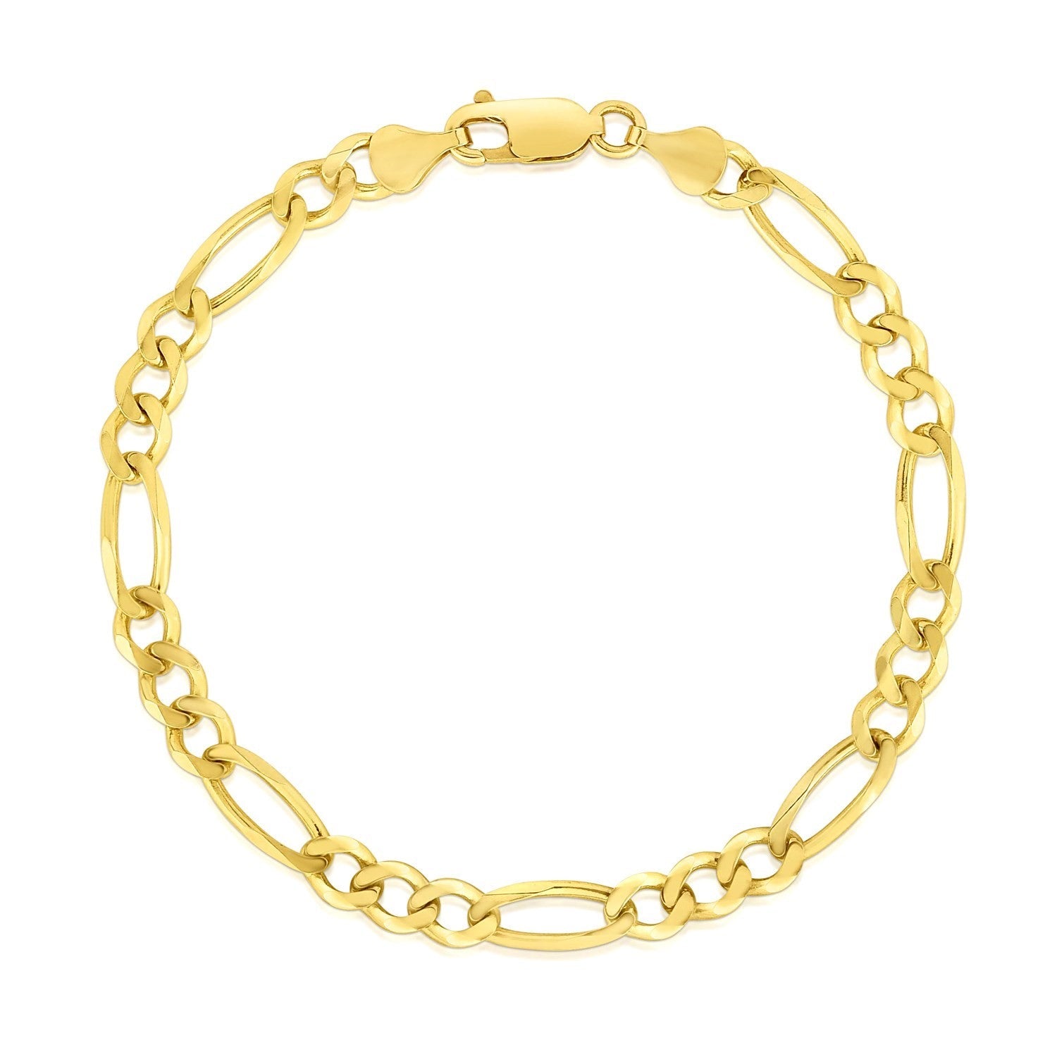 10k Yellow Gold Solid Figaro Bracelet (4.50 mm) by Bids.com