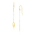 14k Yellow Gold Cutout Oval Chain Dangling Earrings - necklaces
