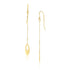 14k Yellow Gold Cutout Oval Chain Dangling Earrings 