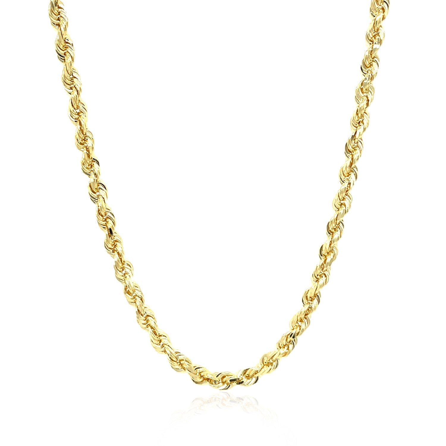 10k Yellow Gold Solid Diamond Cut Rope Chain (3.50 mm) by Avera Group