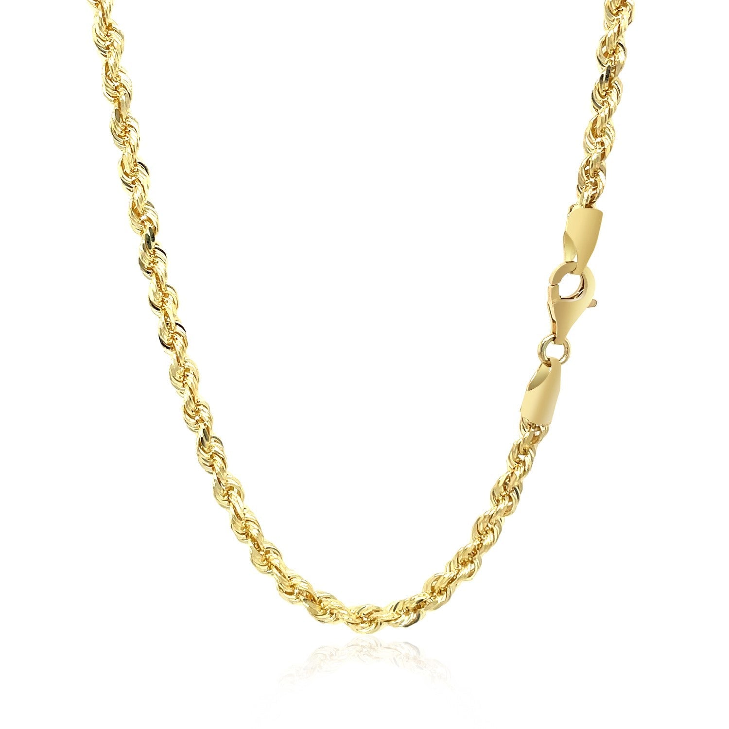 10k Yellow Gold Solid Diamond Cut Rope Chain (3.50 mm) by Avera Group