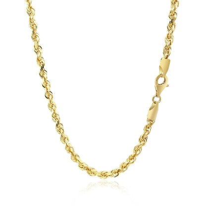 10k Yellow Gold Solid Diamond Cut Rope Chain (3.50 mm) by Avera Group