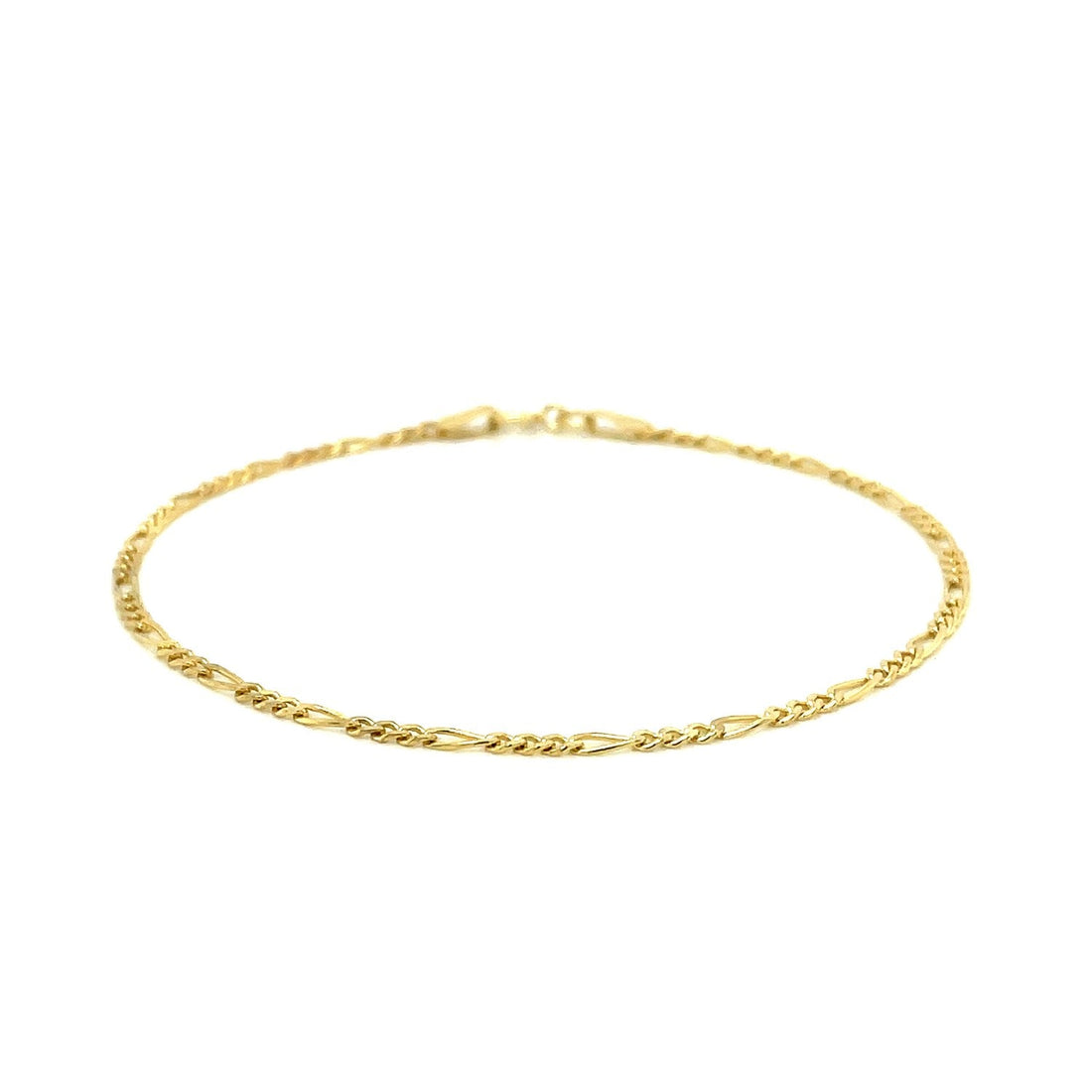14k Yellow Gold Figaro Anklet 1.5mm - DestGlow