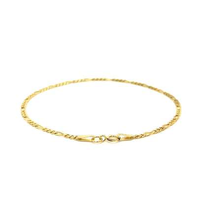 14k Yellow Gold Figaro Anklet 1.5mm - DestGlow