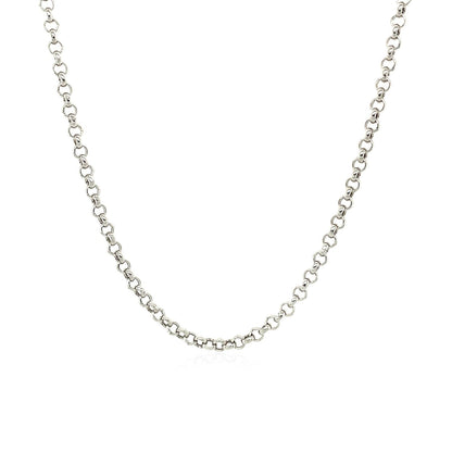2.3mm 14k White Gold Rolo Chain by Bids.com