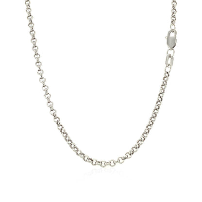 2.3mm 14k White Gold Rolo Chain by Bids.com