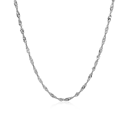 14k White Gold Singapore Chain (1.80 mm) - DestGlow