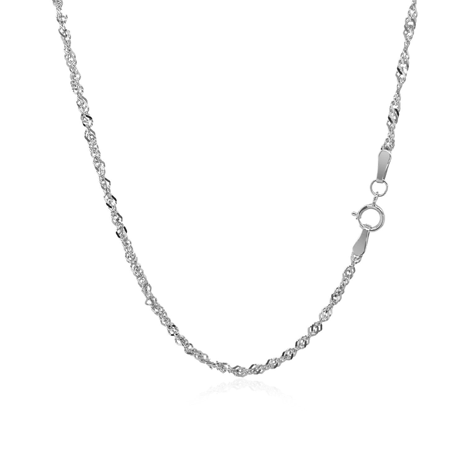 14k White Gold Singapore Chain (1.80 mm) - DestGlow