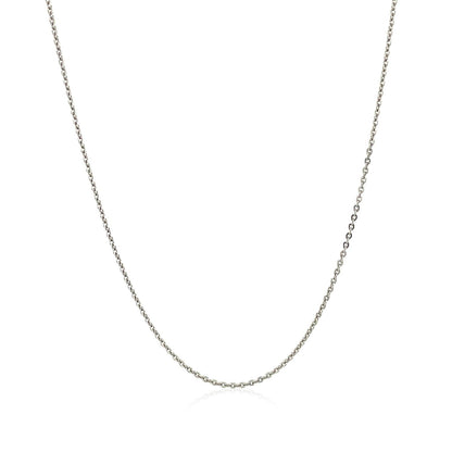 Sterling Silver Rhodium Plated Cable Chain (0.60 mm) - DestGlow