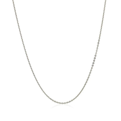Sterling Silver Rhodium Plated Cable Chain (0.60 mm) 