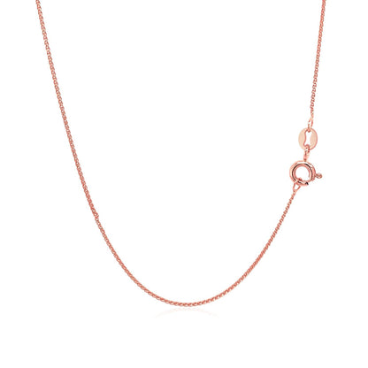 14k Rose Gold Diamond Cut Round Wheat Chain (0.60 mm) - DestGlow