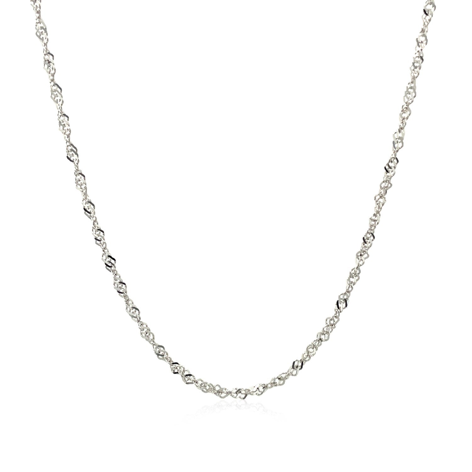 14k White Gold Singapore Chain (1.30 mm) - DestGlow