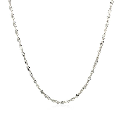 14k White Gold Singapore Chain (1.30 mm) - DestGlow