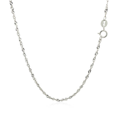 14k White Gold Singapore Chain (1.30 mm) - DestGlow