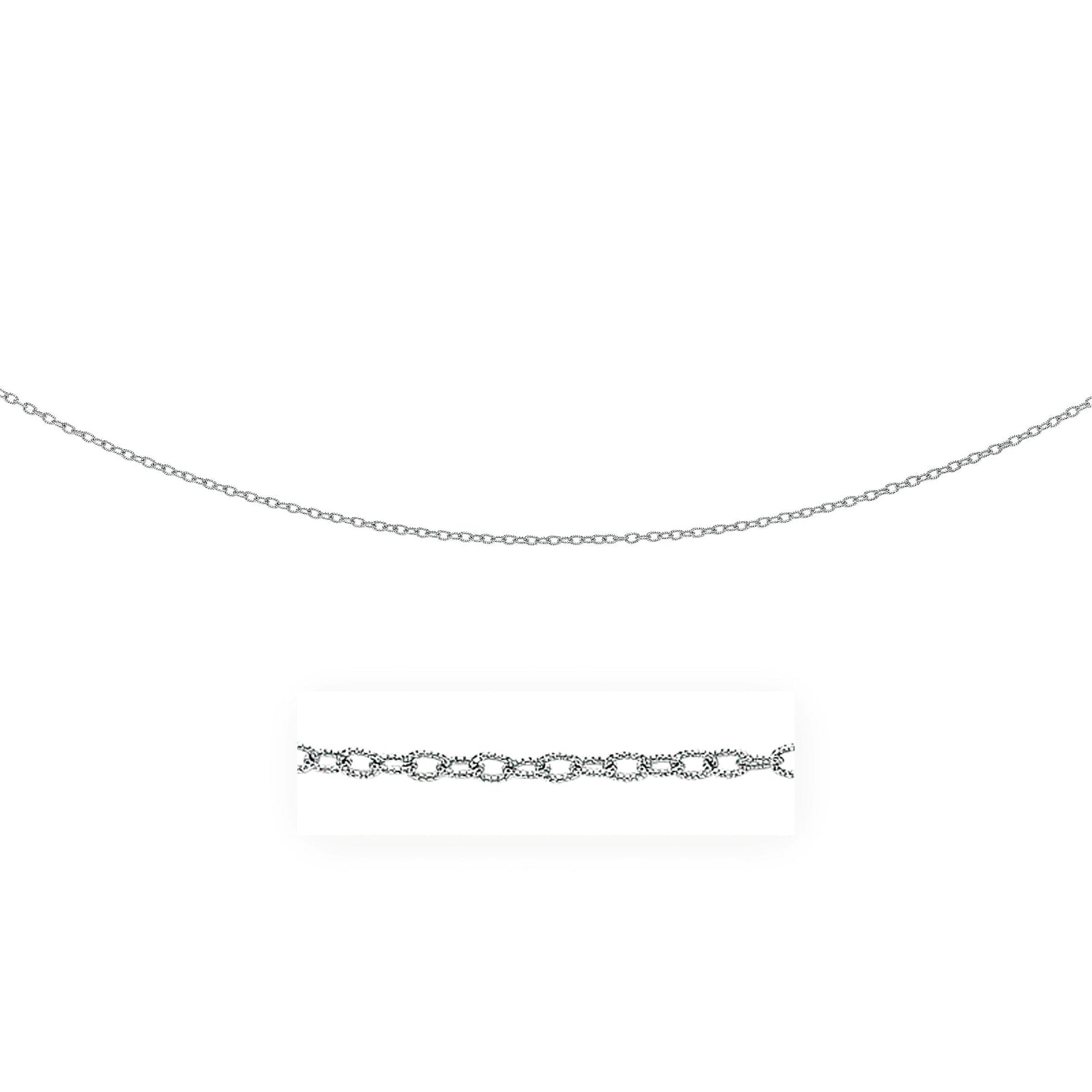 2.5mm 14k White Gold Pendant Chain with Textured Links by Bids.com