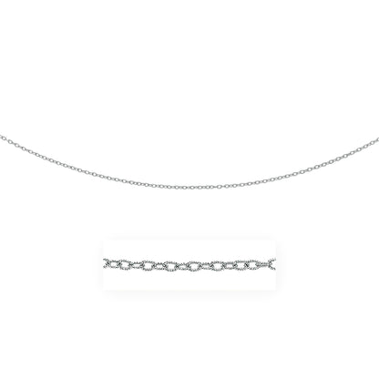 2.5mm 14k White Gold Pendant Chain with Textured Links by Bids.com
