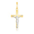 14k Two Tone Gold Crucifix Motif Pendant - necklaces