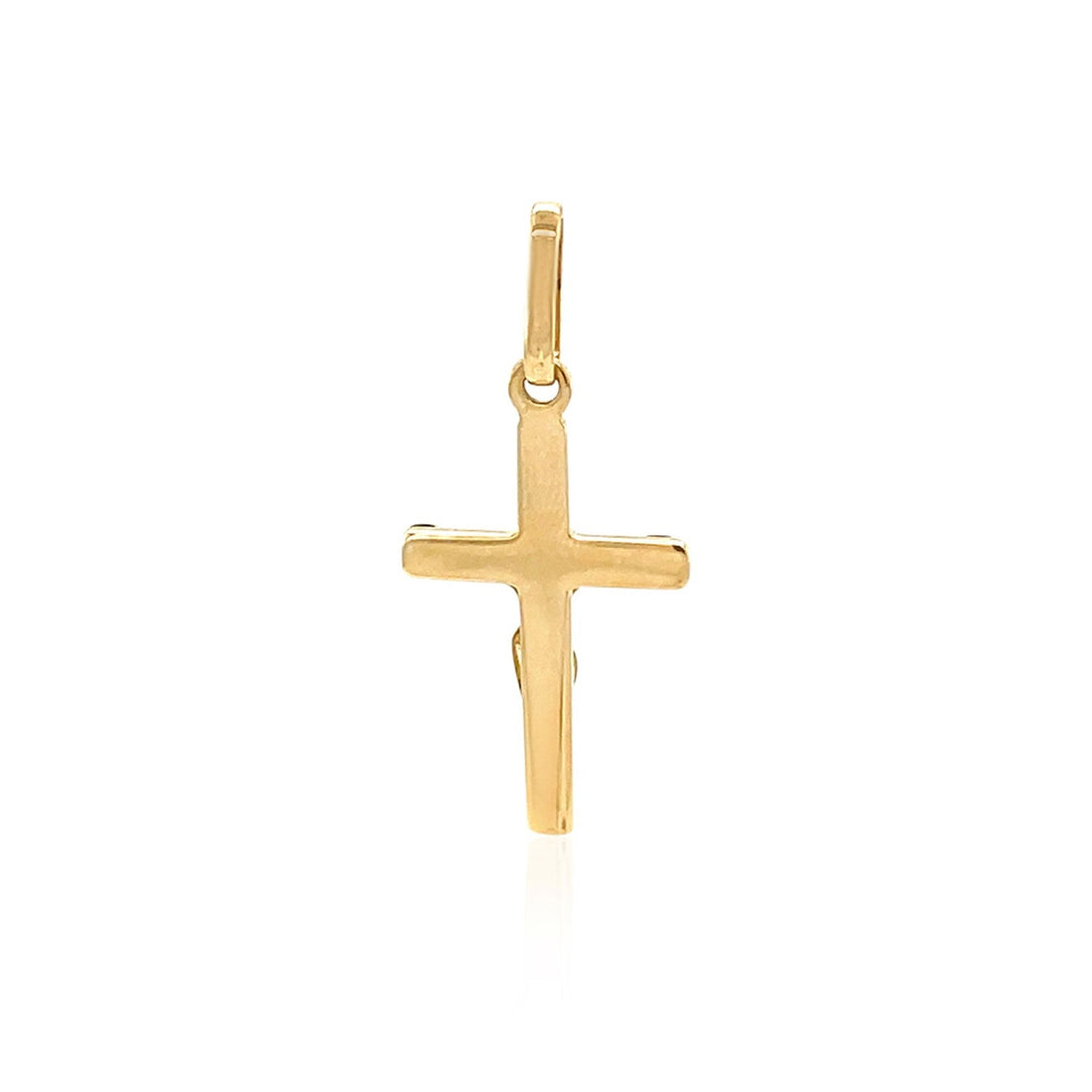 14k Two Tone Gold Crucifix Motif Pendant - DestGlow