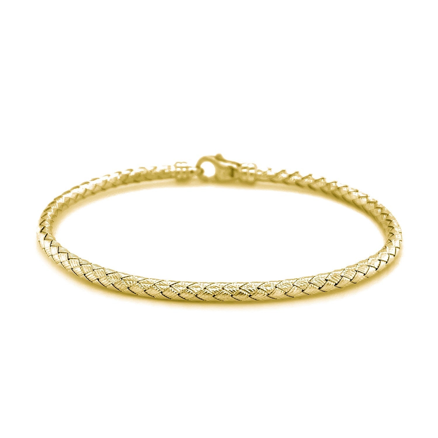 Fancy Weave Bangle in 14k Yellow Gold (3.0mm) by Bids.com