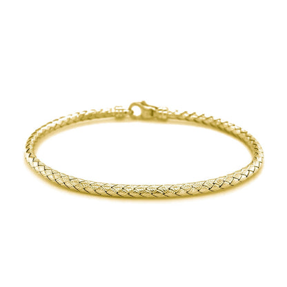 Fancy Weave Bangle in 14k Yellow Gold (3.0mm) by Bids.com