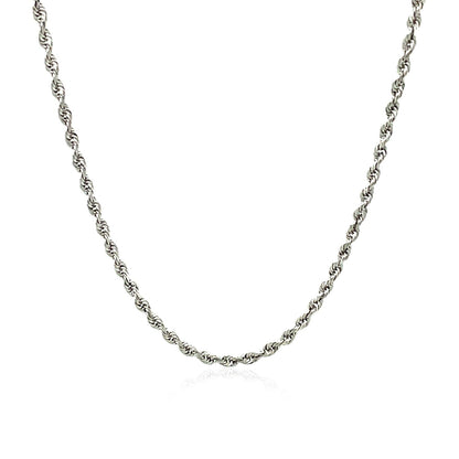 2.25mm 14k White Gold Solid Diamond Cut Rope Chain by Bids.com