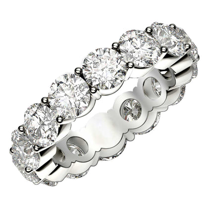 Round Cut Lab Grown Diamond Eternity Ring in 14k White Gold (6 cttw FG/VS2) by Bids.com